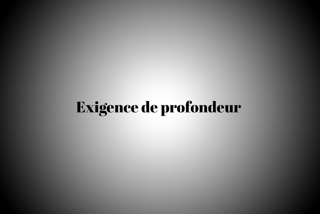 L’exigence de profondeur