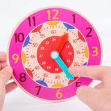 horloge pour apprendre l'heure rose